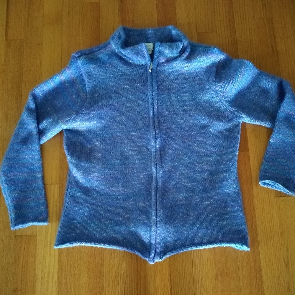 ALPS vintage women's Sz S Full Zip Cardigan Jacket Sweater Wool Blend -COZY